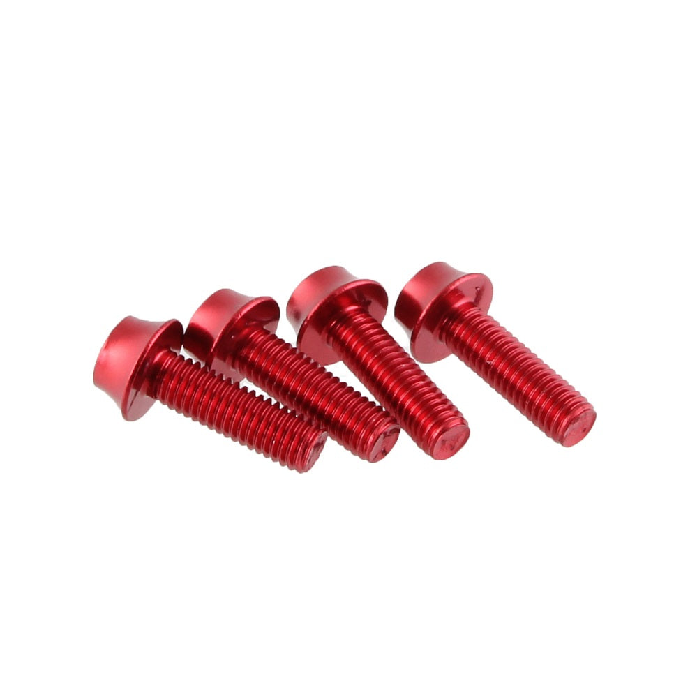Wolf Tooth Components Aluminum Water Bottle Cage Bolts 4 pack Bolt Set - Red
