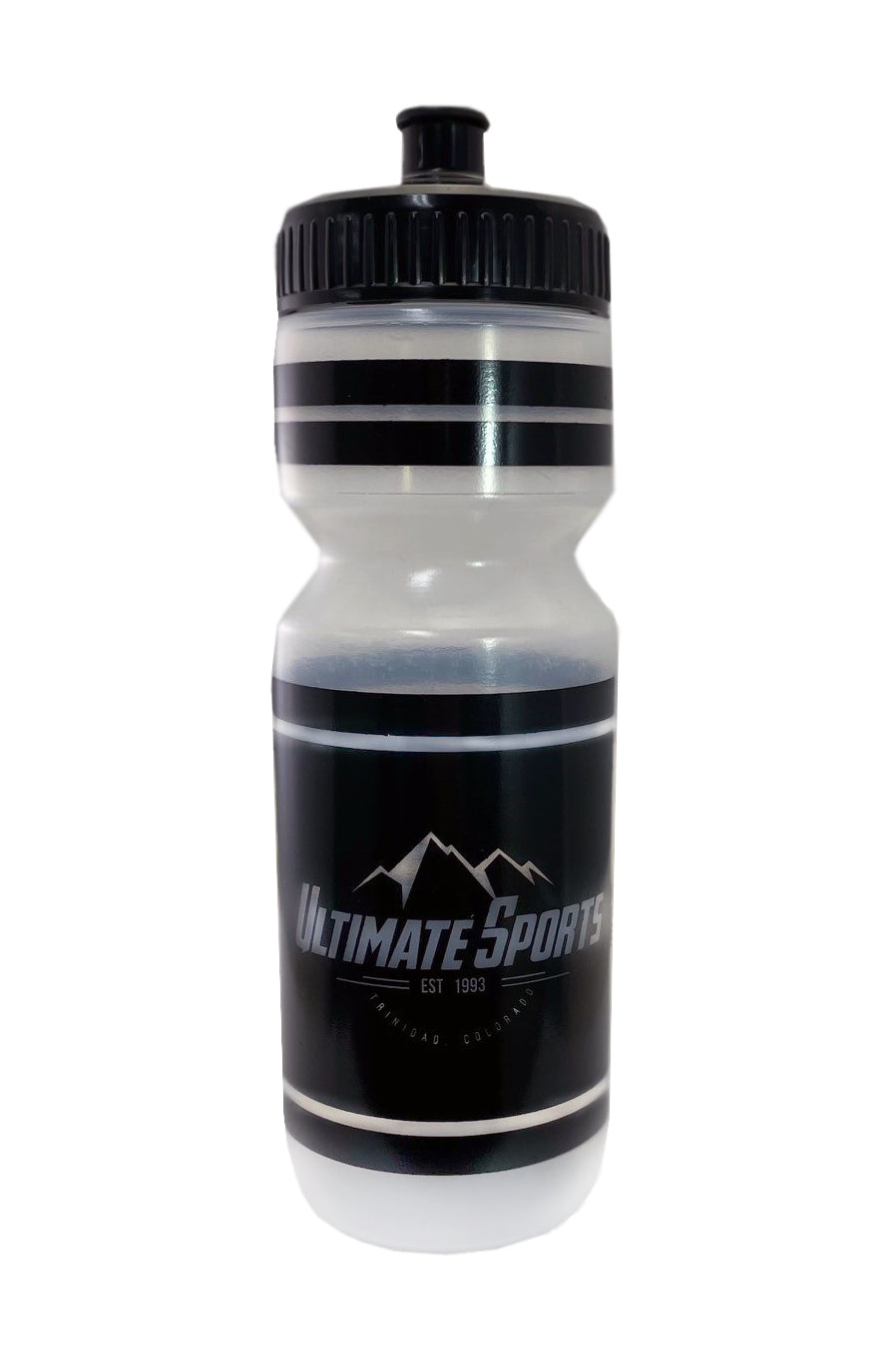 Ultimate Sports 25oz Water Bottle w/ Wide Mouth Cap WaterBottle BPA Free Clear/Black