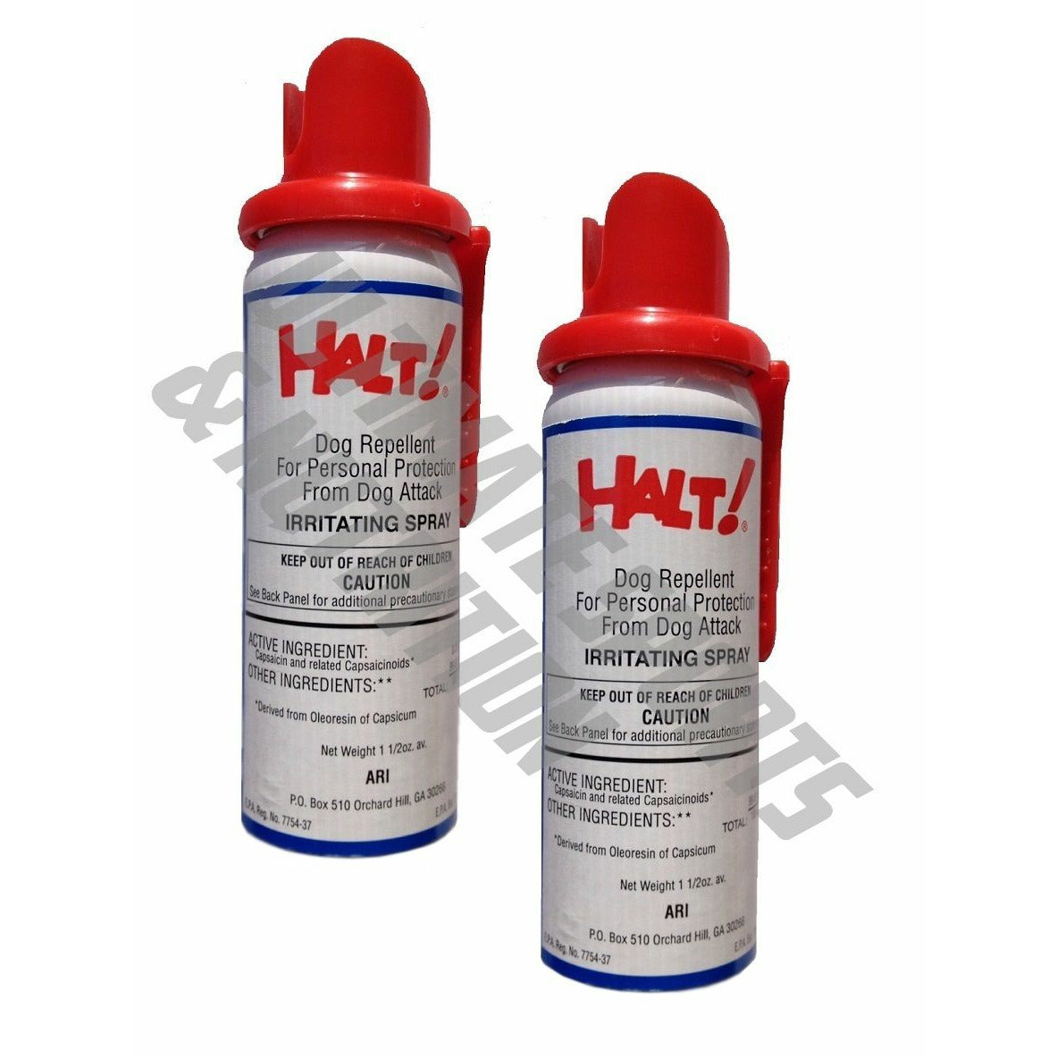 2 pak HALT! Personal Protection Irritating Dog Repellent Spray Halt Bike Run Jog